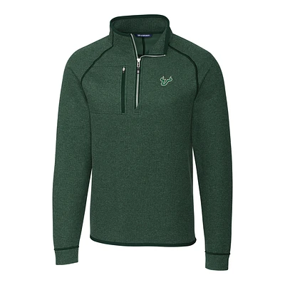 Men's Cutter & Buck Green South Florida Bulls Mainsail Half-Zip Pullover Jacket