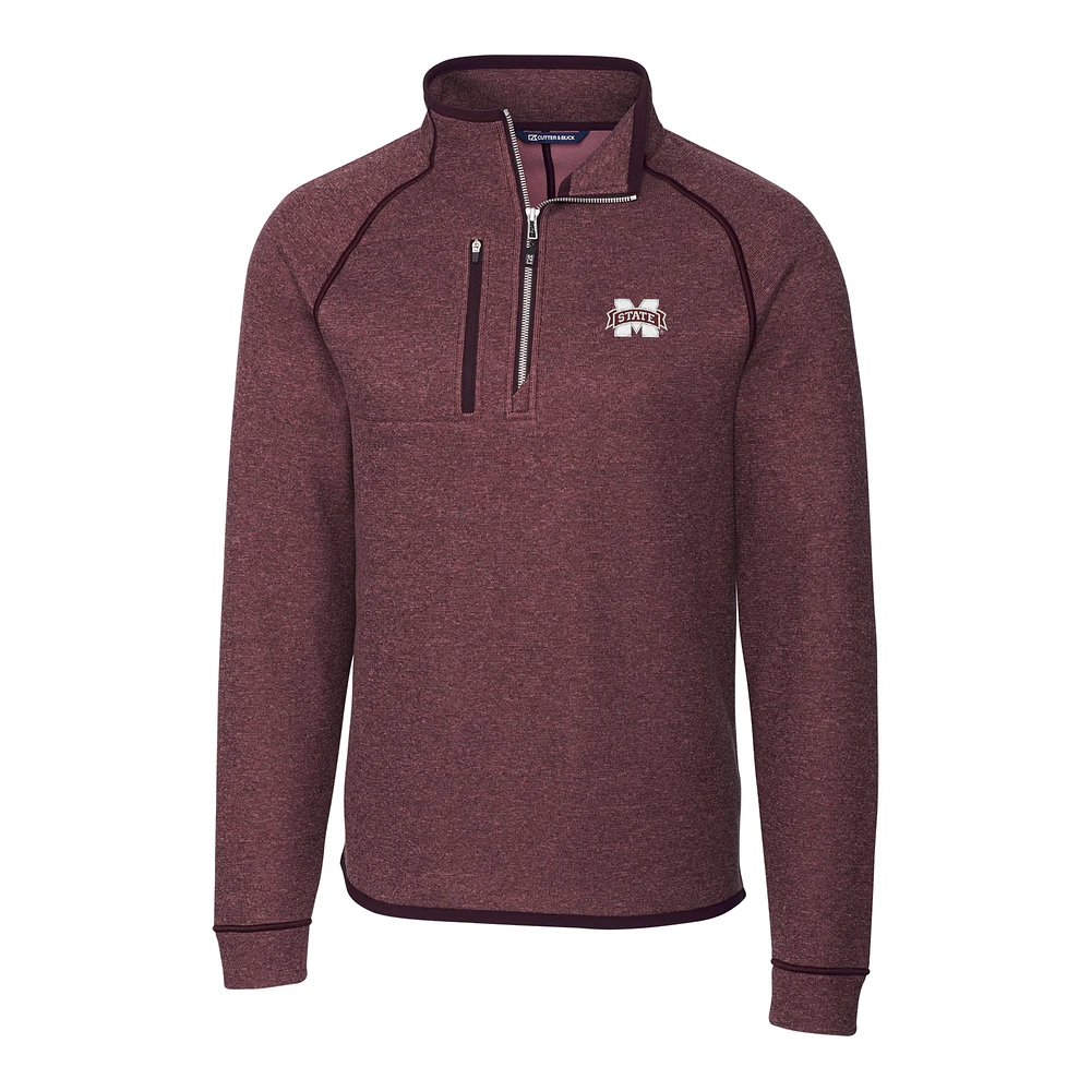 Men's Cutter & Buck Maroon Mississippi State Bulldogs Mainsail Half-Zip Pullover Jacket