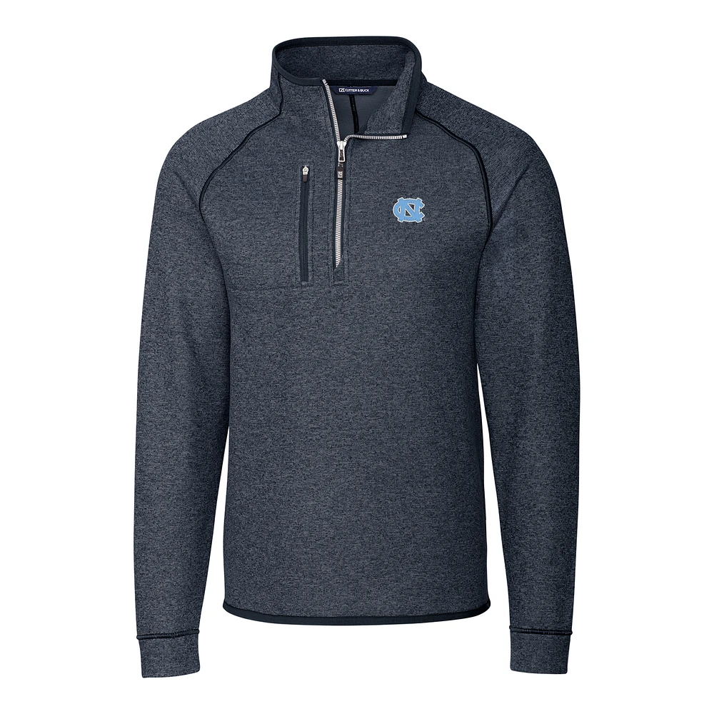 Men's Cutter & Buck Navy North Carolina Tar Heels Mainsail Half-Zip Pullover Jacket