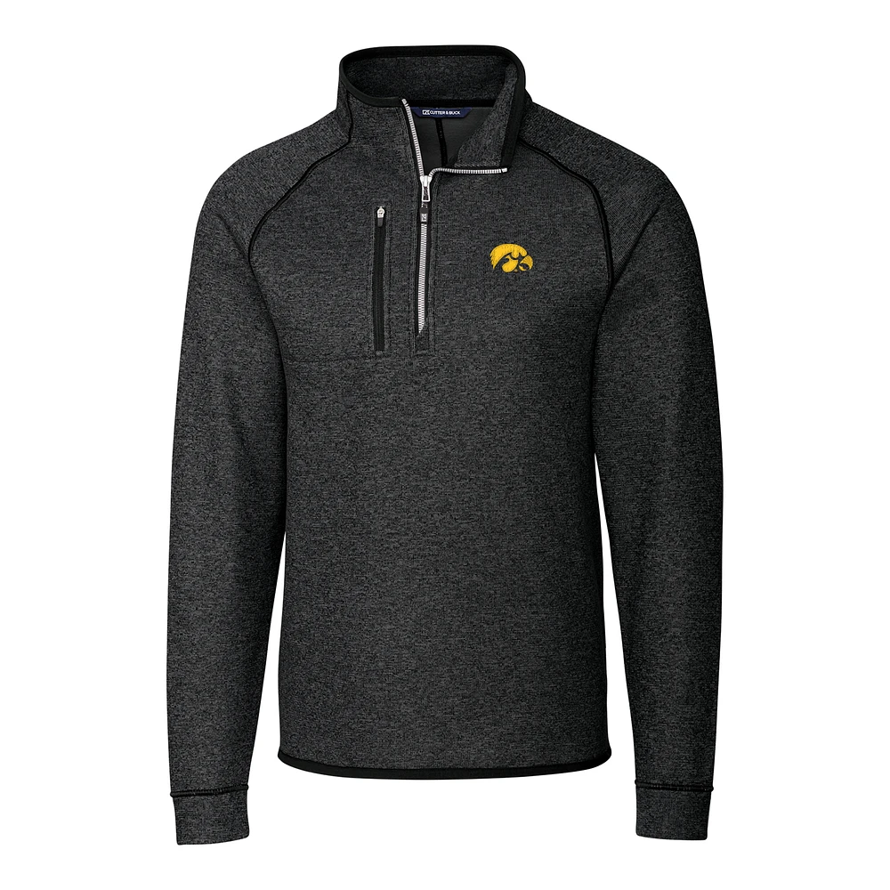 Men's Cutter & Buck Charcoal Iowa Hawkeyes Mainsail Half-Zip Pullover Jacket