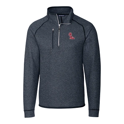 Men's Cutter & Buck Navy Ole Miss Rebels Mainsail Half-Zip Pullover Jacket