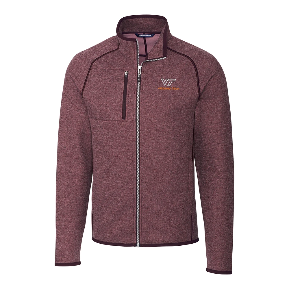 Men's Cutter & Buck Maroon Virginia Tech Hokies Mainsail Full-Zip Jacket