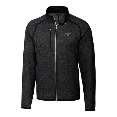 Men's Cutter & Buck Charcoal Purdue Boilermakers Mainsail Full-Zip Jacket