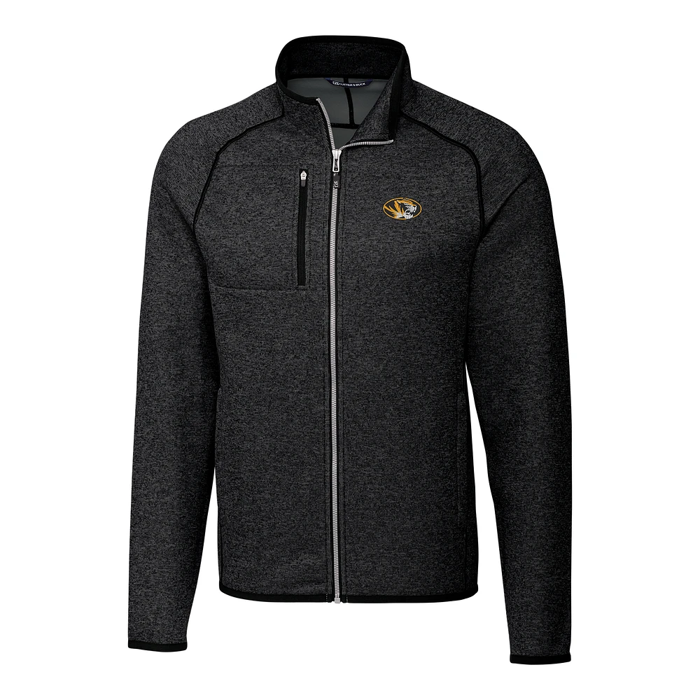 Men's Cutter & Buck Charcoal Missouri Tigers Mainsail Full-Zip Jacket