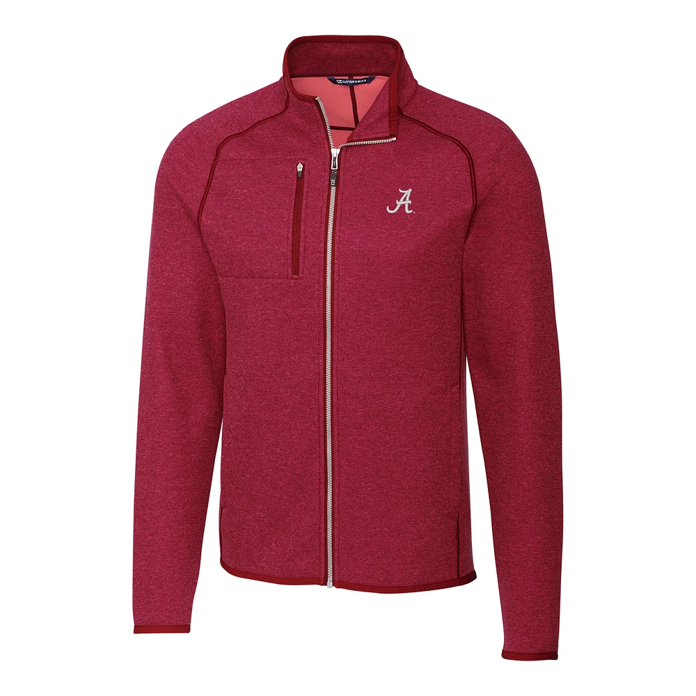 Men's Cutter & Buck Crimson Alabama Tide Mainsail Full-Zip Jacket