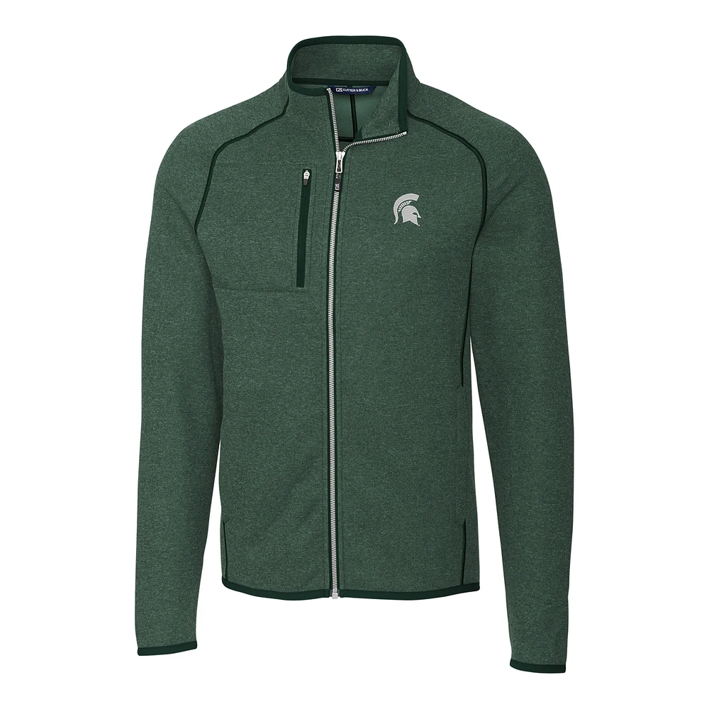 Men's Cutter & Buck Green Michigan State Spartans Mainsail Full-Zip Jacket
