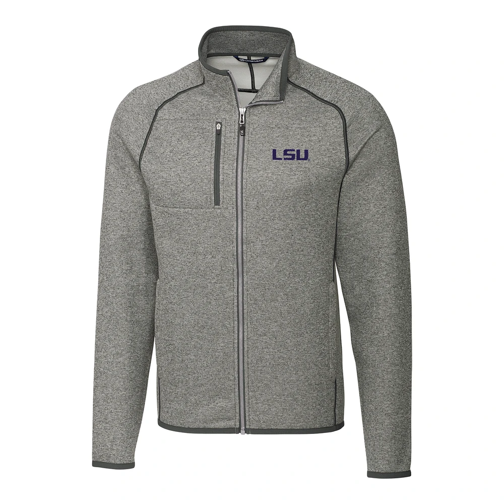 Men's Cutter & Buck Gray LSU Tigers Mainsail Full-Zip Jacket