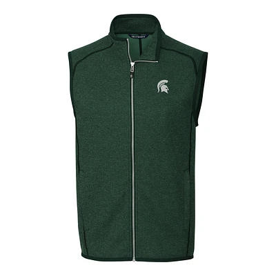Men's Cutter & Buck Green Michigan State Spartans Mainsail Full-Zip Vest