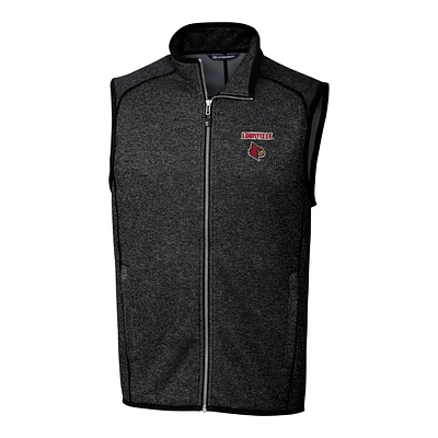 Men's Cutter & Buck Charcoal Louisville Cardinals Mainsail Full-Zip Vest