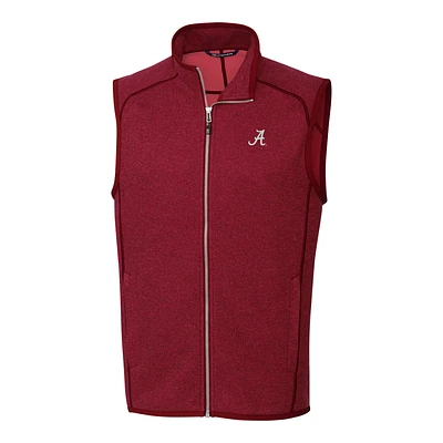 Men's Cutter & Buck Crimson Alabama Tide Mainsail Full-Zip Vest