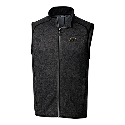Men's Cutter & Buck Charcoal Purdue Boilermakers Mainsail Full-Zip Vest