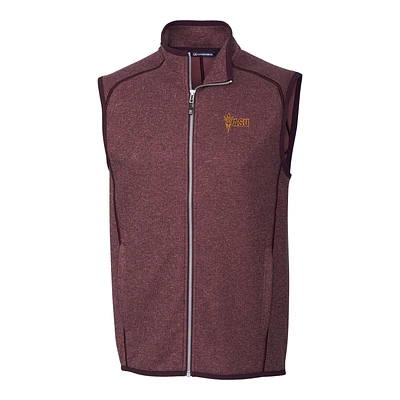 Men's Cutter & Buck Maroon Arizona State Sun Devils Mainsail Full-Zip Vest
