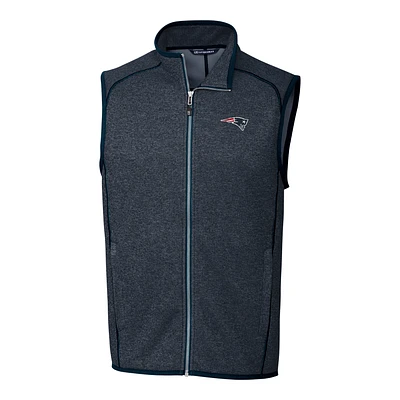 Men's Cutter & Buck Navy New England Patriots Mainsail Sweater Knit Fleece Full-Zip Vest