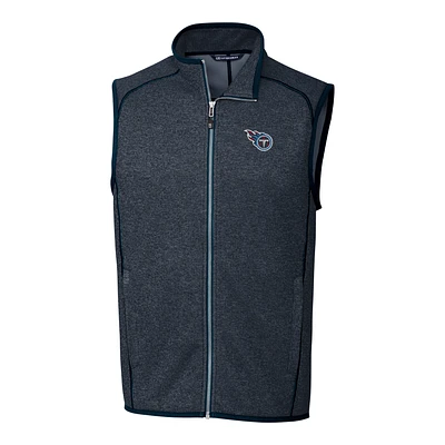 Men's Cutter & Buck Navy Tennessee Titans Mainsail Sweater Knit Fleece Full-Zip Vest