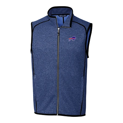 Men's Cutter & Buck Royal Buffalo Bills Mainsail Sweater Knit Fleece Full-Zip Vest