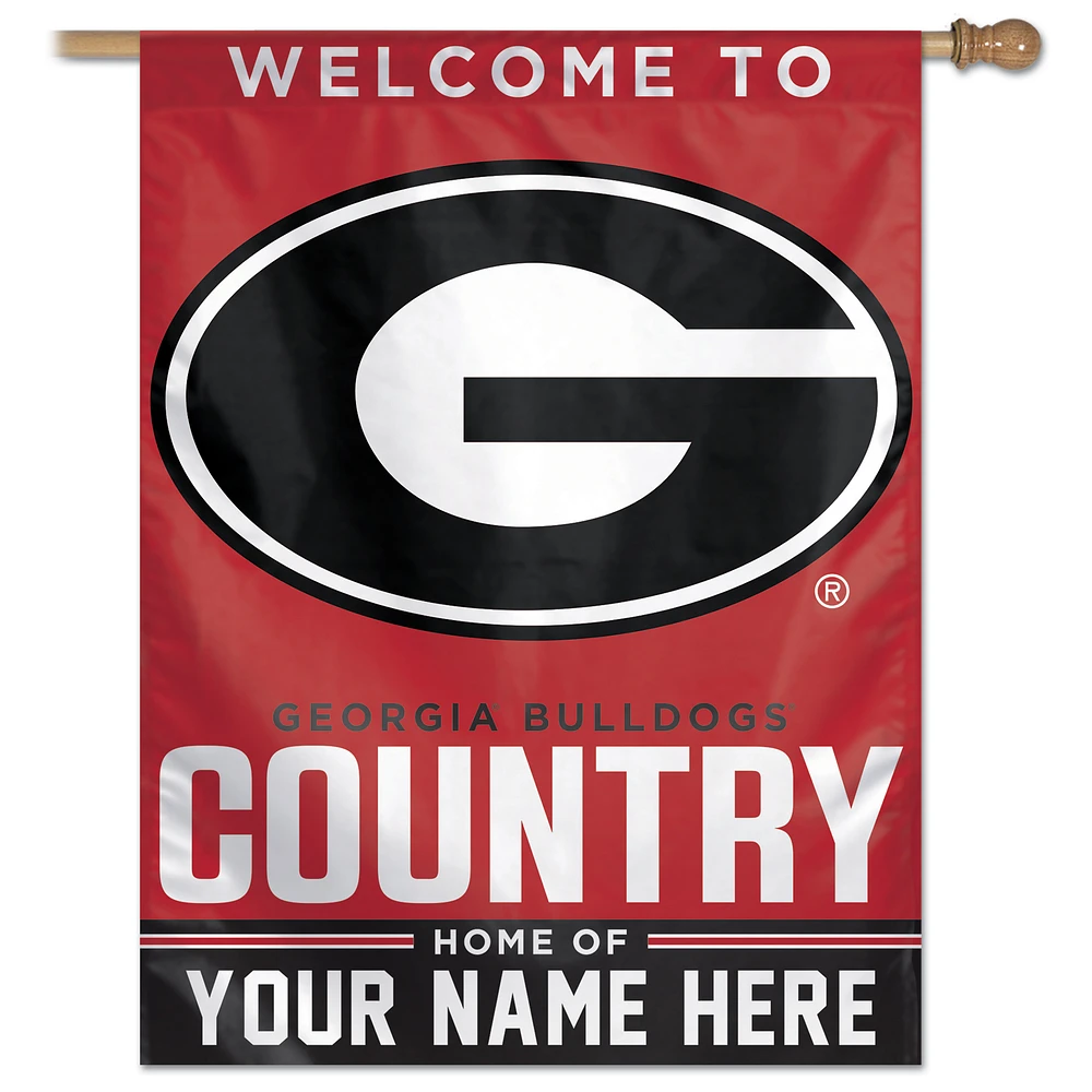 WinCraft Georgia Bulldogs Personalized 27'' x 37'' Single-Sided Vertical Banner