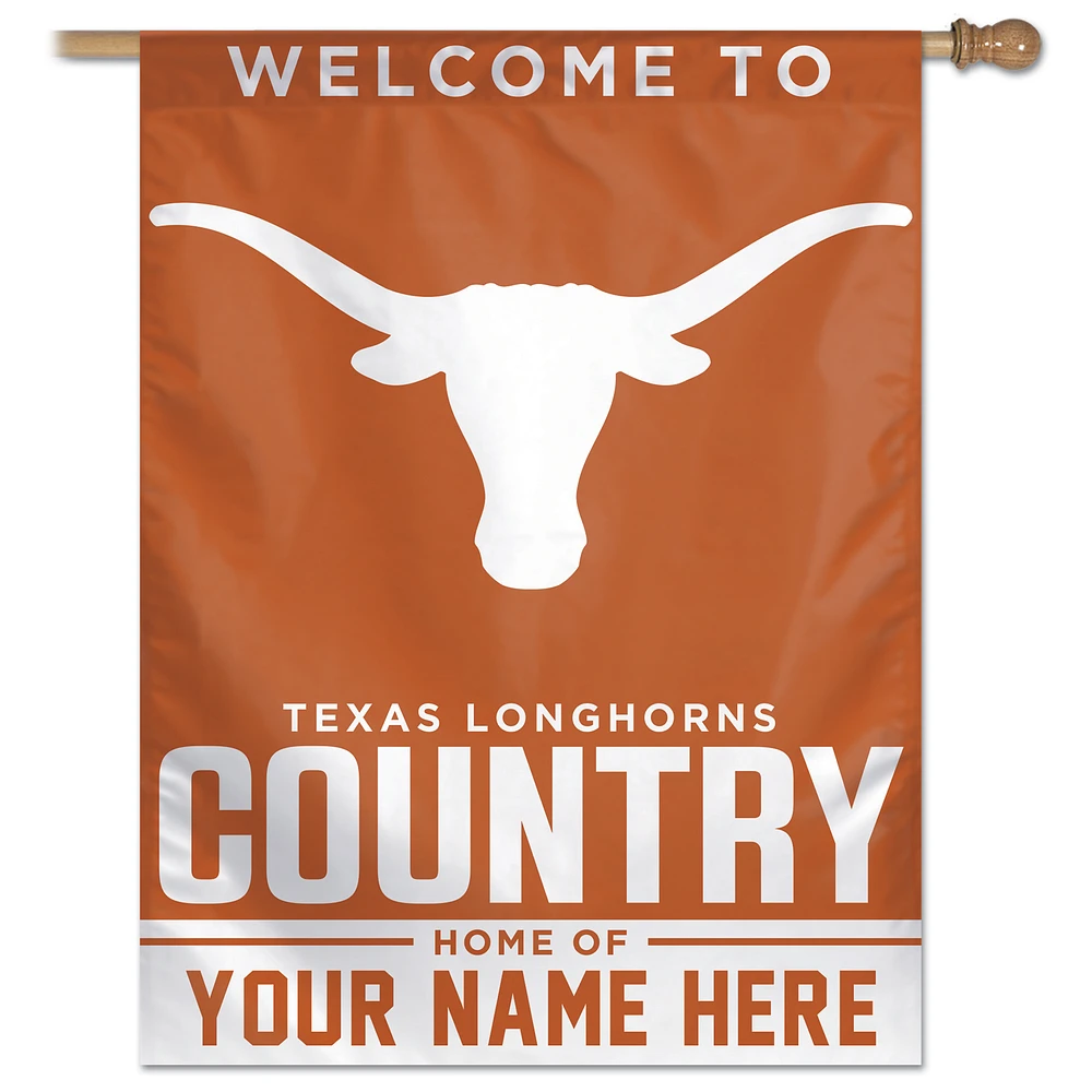 WinCraft Texas Longhorns Personalized 27'' x 37'' Single-Sided Vertical Banner