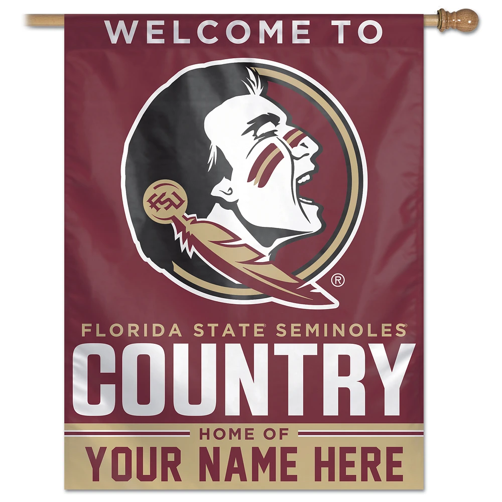 WinCraft Florida State Seminoles Personalized 27'' x 37'' Single-Sided Vertical Banner