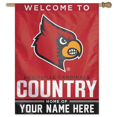 WinCraft Louisville Cardinals Personalized 27'' x 37'' Single-Sided Vertical Banner