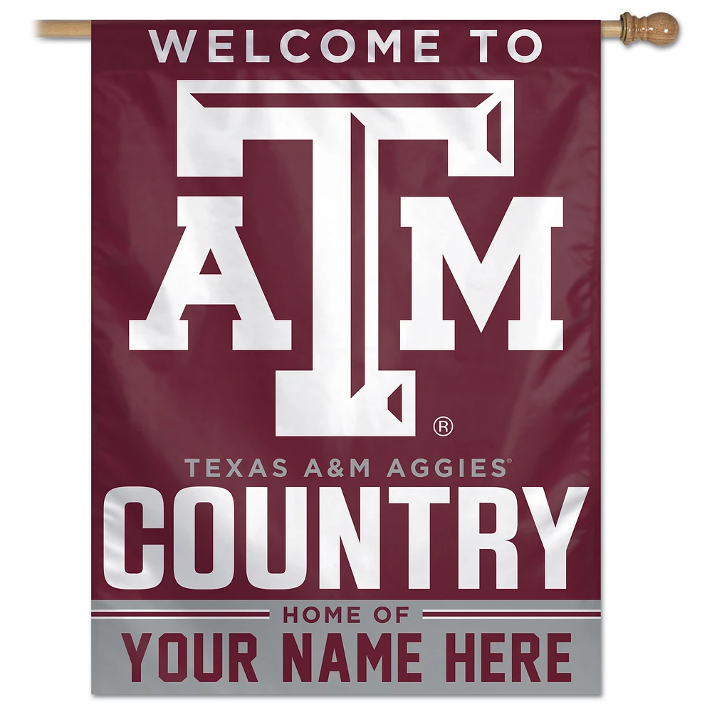WinCraft Texas A&M Aggies Personalized 27'' x 37'' Single-Sided Vertical Banner