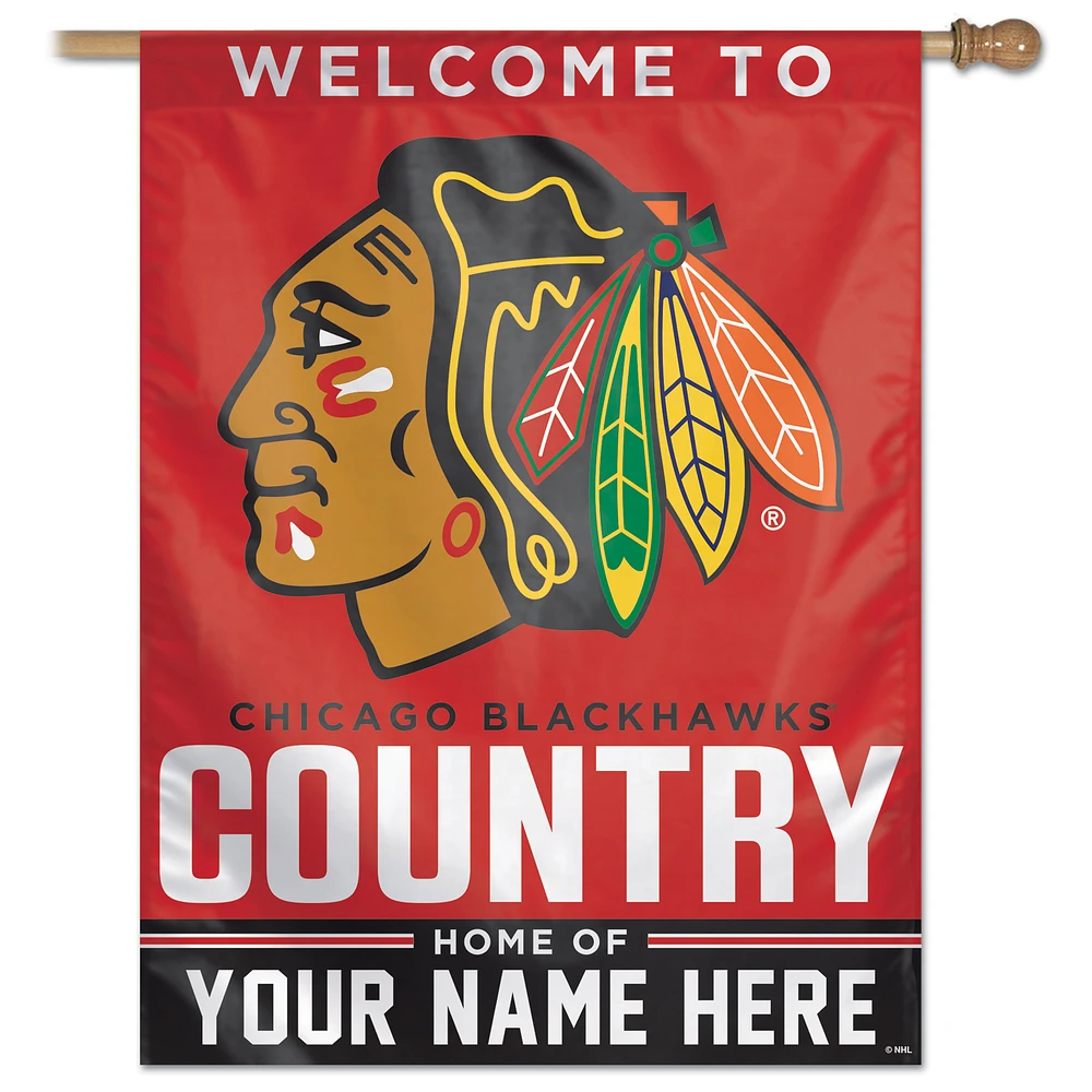 WinCraft Chicago Blackhawks Personalized 27'' x 37'' Single-Sided Vertical Banner
