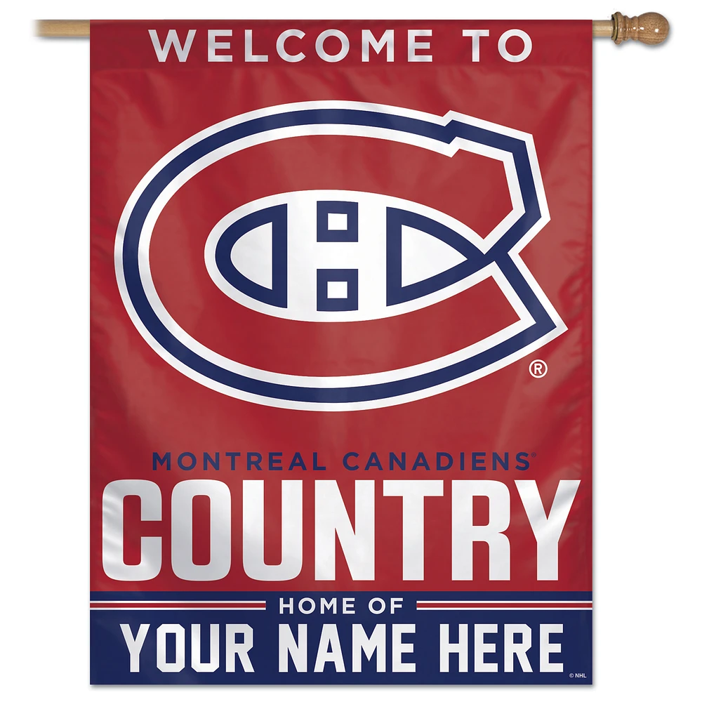 WinCraft Montreal Canadiens Personalized 27'' x 37'' Single-Sided Vertical Banner