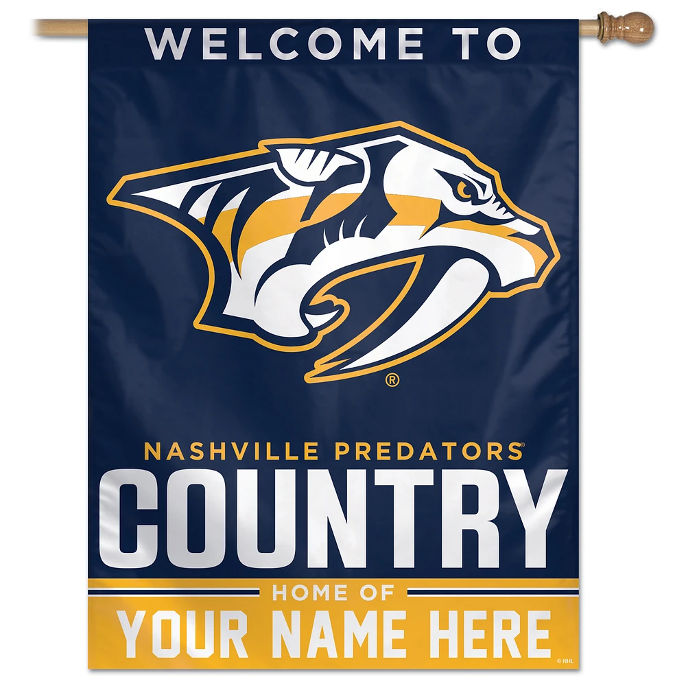 WinCraft Nashville Predators Personalized 27'' x 37'' Single-Sided Vertical Banner