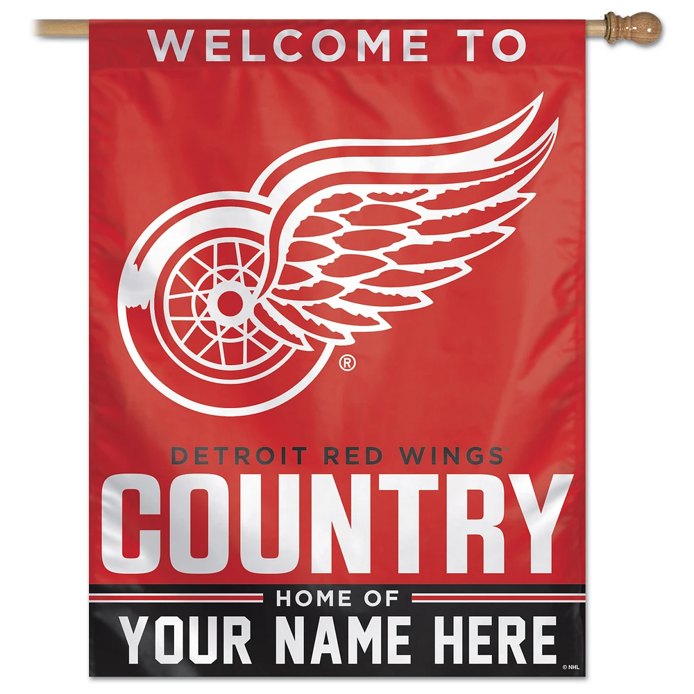 WinCraft Detroit Red Wings Personalized 27'' x 37'' Single-Sided Vertical Banner