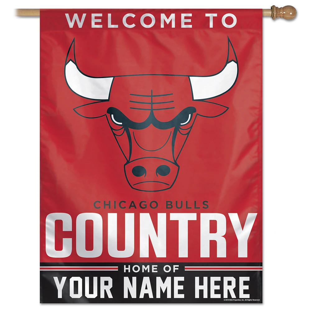 WinCraft Chicago Bulls Personalized 27'' x 37'' Single-Sided Vertical Banner