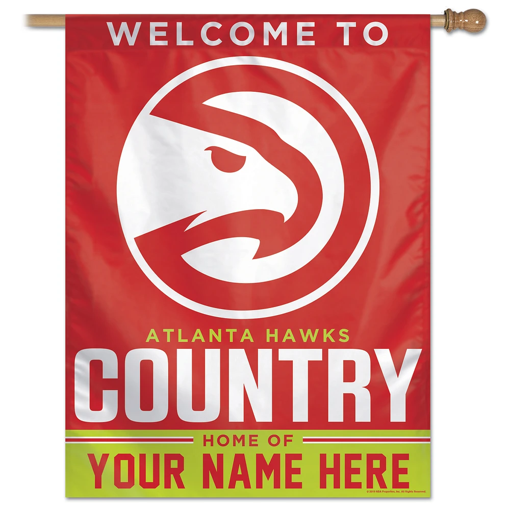 WinCraft Atlanta Hawks Personalized 27'' x 37'' Single-Sided Vertical Banner