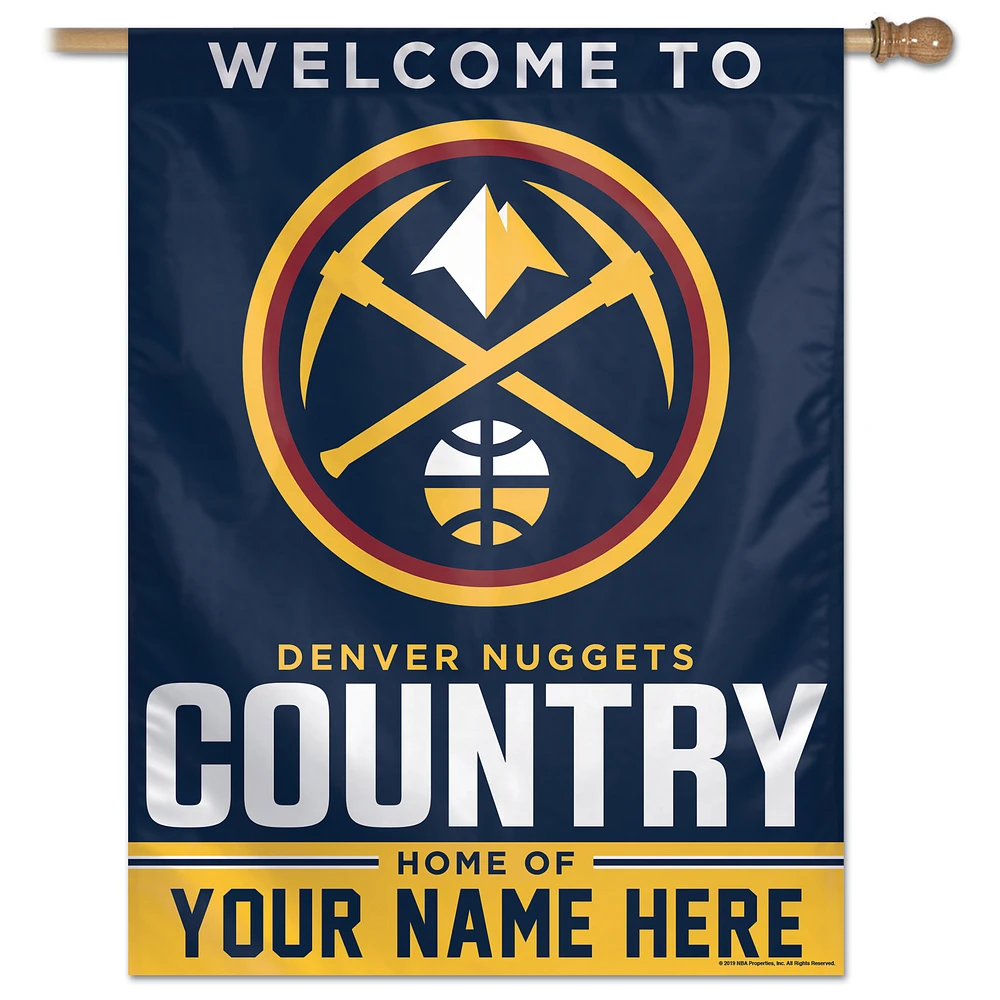 WinCraft Denver Nuggets Personalized 27'' x 37'' Single-Sided Vertical Banner