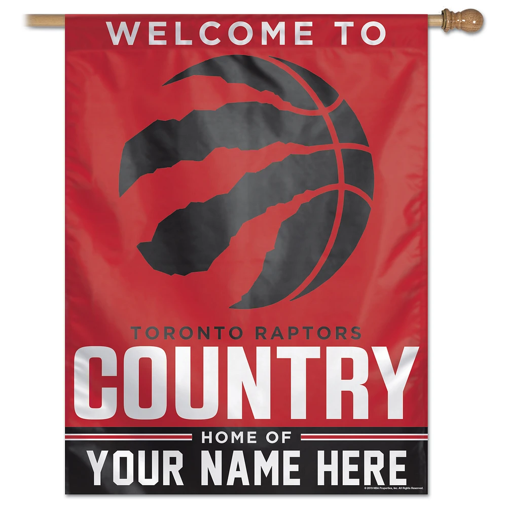 WinCraft Toronto Raptors Personalized 27'' x 37'' Single-Sided Vertical Banner