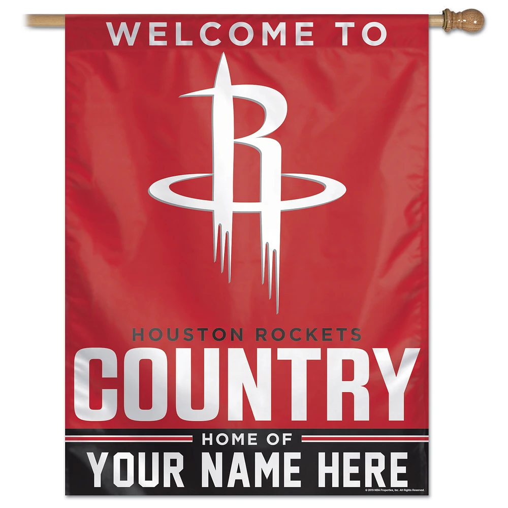 WinCraft Houston Rockets Personalized 27'' x 37'' Single-Sided Vertical Banner