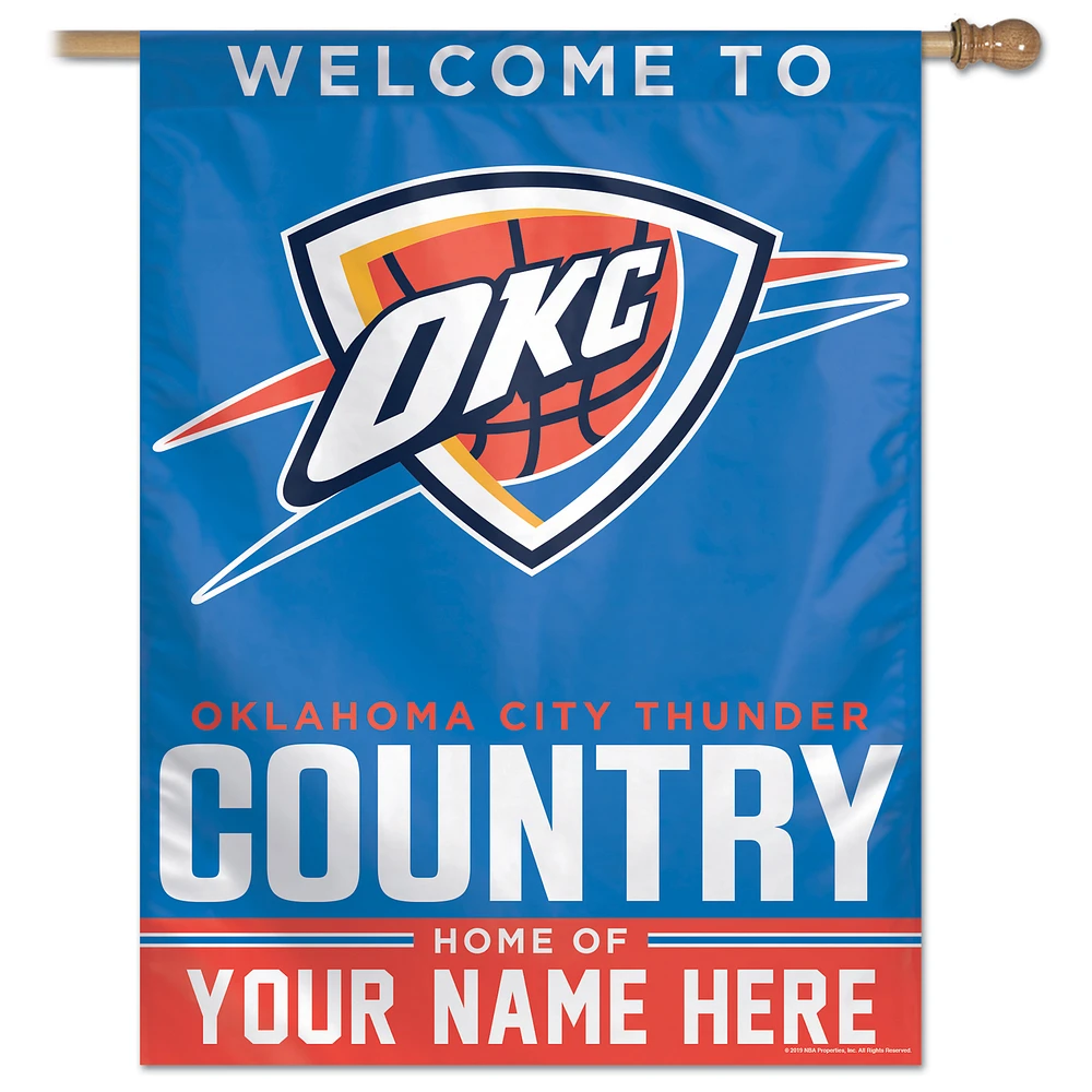 WinCraft Oklahoma City Thunder Personalized 27'' x 37'' Single-Sided Vertical Banner
