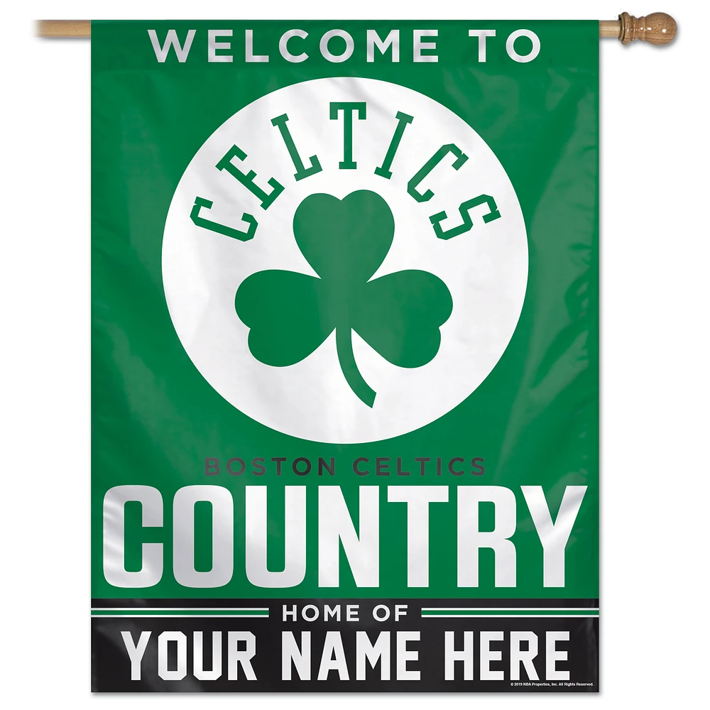 WinCraft Boston Celtics Personalized 27'' x 37'' Single-Sided Vertical Banner