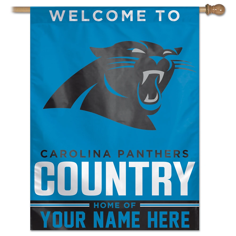 WinCraft Carolina Panthers Personalized 27'' x 37'' Single-Sided Vertical Banner