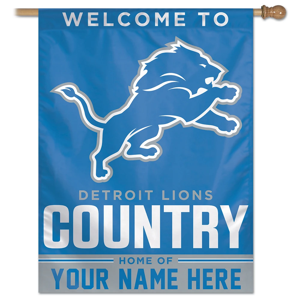 WinCraft Detroit Lions Personalized 27'' x 37'' Single-Sided Vertical Banner