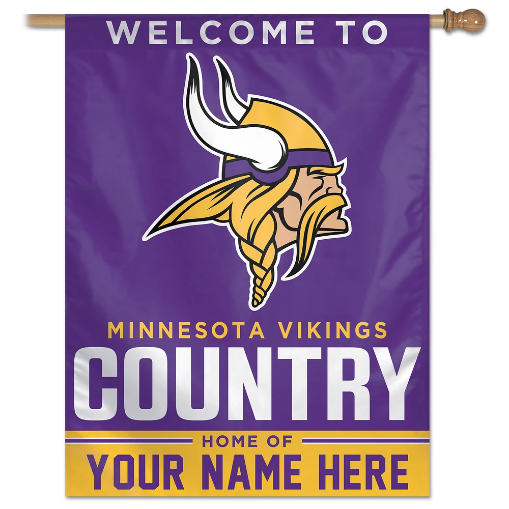 WinCraft Minnesota Vikings Personalized 27'' x 37'' Single-Sided Vertical Banner
