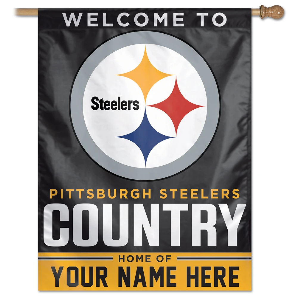 WinCraft Pittsburgh Steelers Personalized 27'' x 37'' Single-Sided Vertical Banner