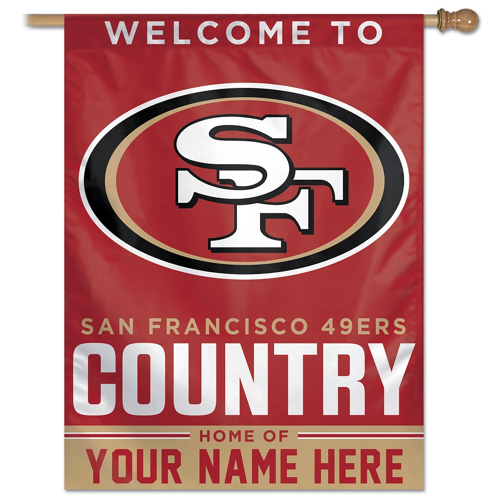 WinCraft San Francisco 49ers Personalized 27'' x 37'' Single-Sided Vertical Banner