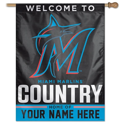 WinCraft Miami Marlins Personalized 27'' x 37'' Single-Sided Vertical Banner