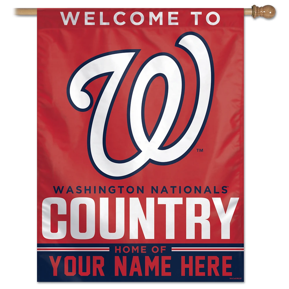 WinCraft Washington Nationals Personalized 27'' x 37'' Single-Sided Vertical Banner