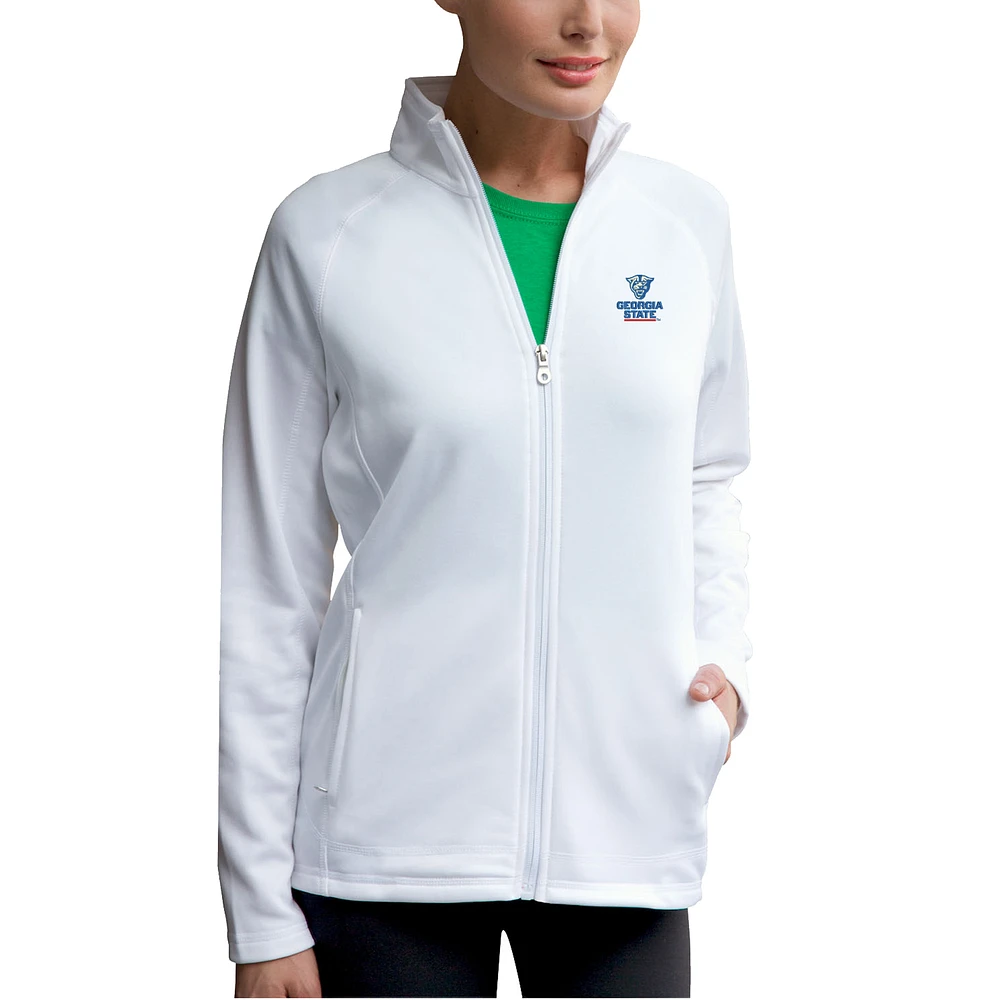 Women's White Georgia State Panthers Brushed Back Micro-Fleece Full-Zip Jacket