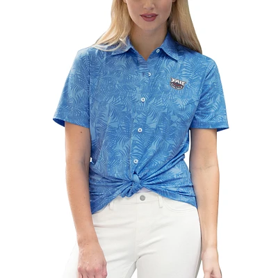 Women's Blue Florida Atlantic Owls Vansport Pro Maui Button-Up Shirt