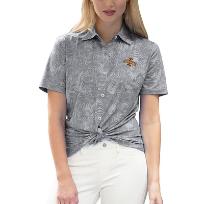 Women's Gray Iowa State Cyclones Vansport Pro Maui Button-Up Shirt