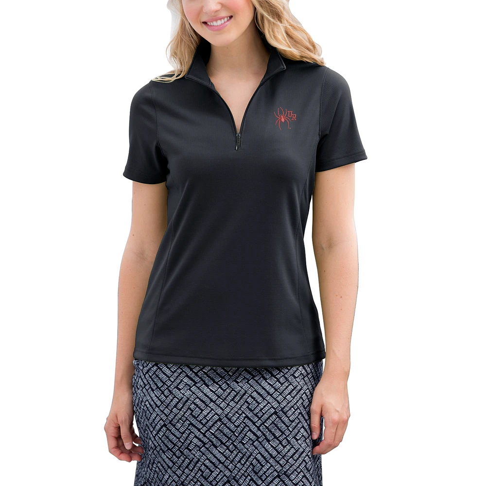 Women's Black Richmond Spiders Vansport Micro-Waffle Mesh Polo