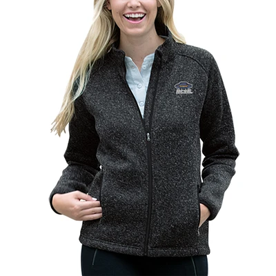 Women's Heather Black UC Santa Barbara Gauchos Summit Fleece Sweater Full-Zip Jacket