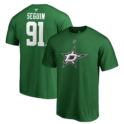 Men's Tyler Seguin Kelly Green Dallas Stars Team Authentic Stack Name & Number T-Shirt