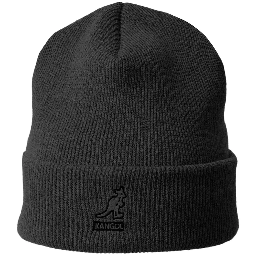 Men's Kangol Black Logo Cuffed Knit Hat