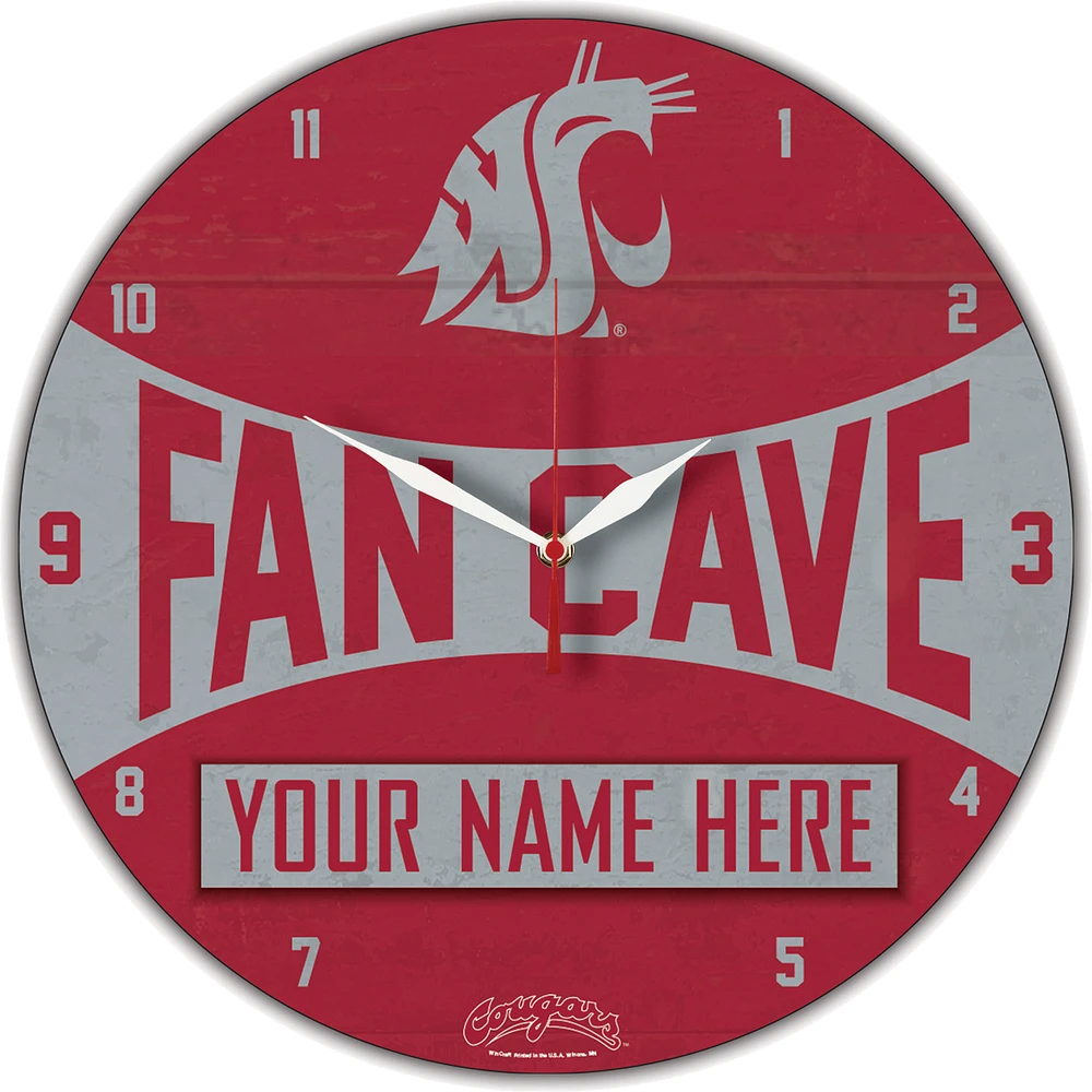 WinCraft Washington State Cougars Personalized 14'' Round Wall Clock